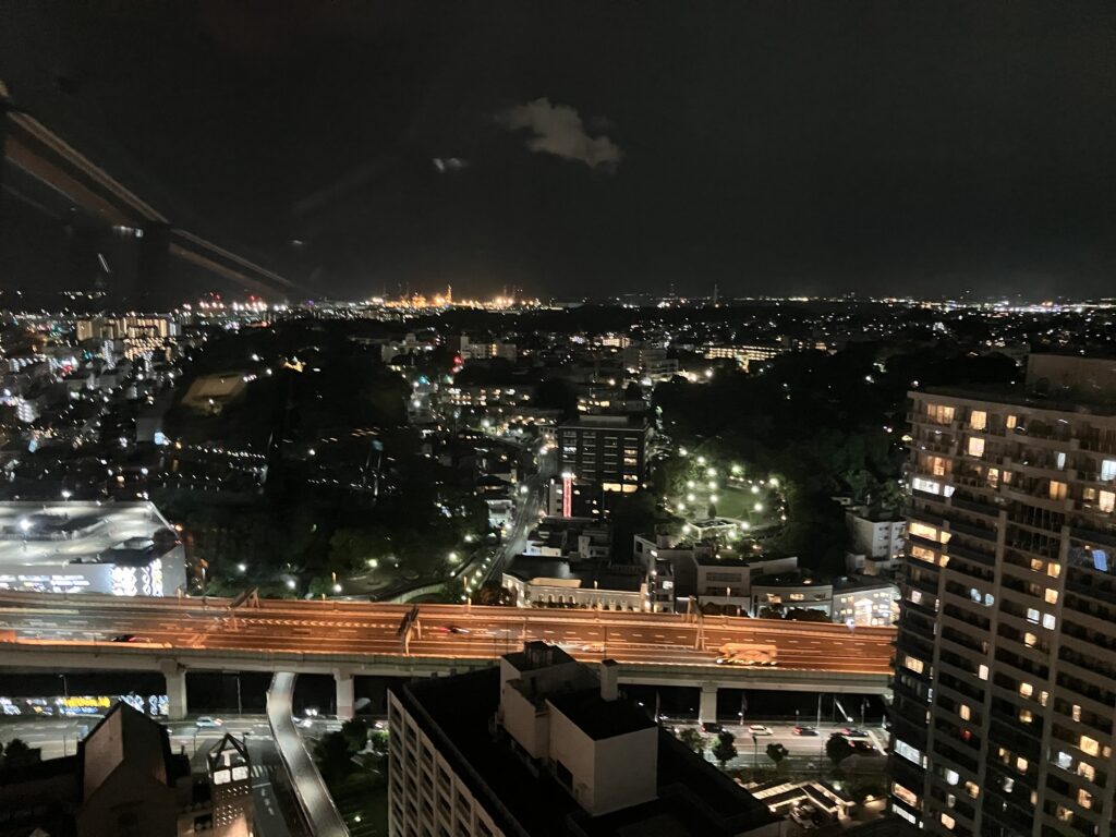 元牧方面の夜景