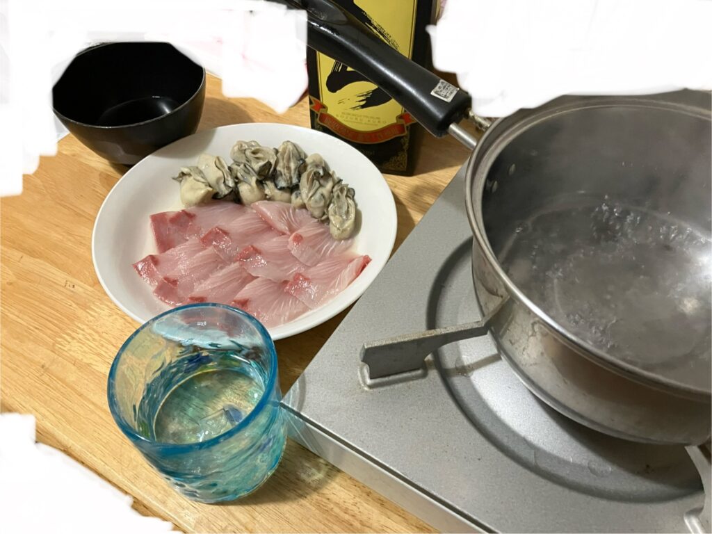 鰤しゃぶの様子