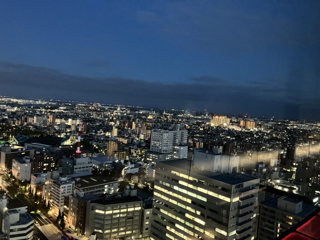 小島新田、東京湾、アクアライン方面(日没直後)