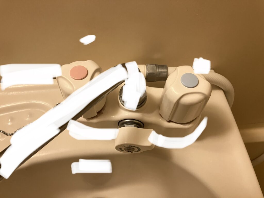 蛇口の水とお湯が逆に付いている