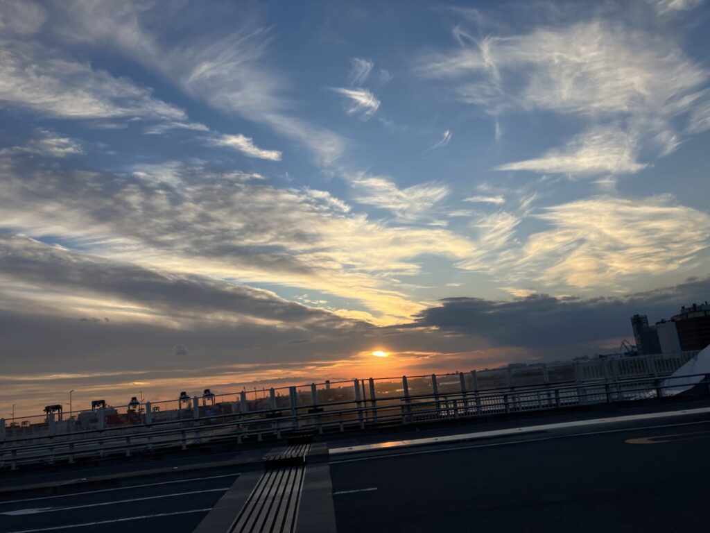 海の森大橋から見た夕焼け1