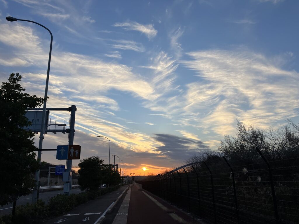 海の森水上競技場付近からの夕焼け