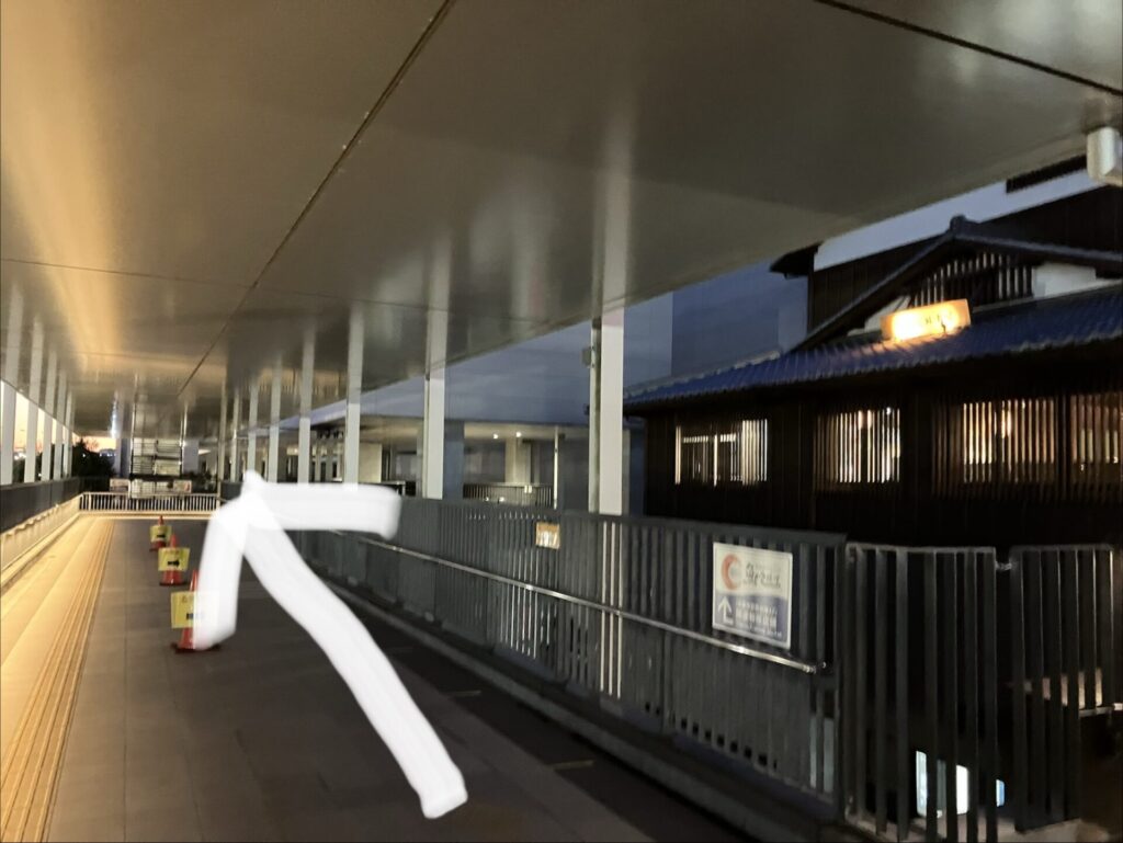 千客万来から豊洲市場屋上緑化広場へ続く道