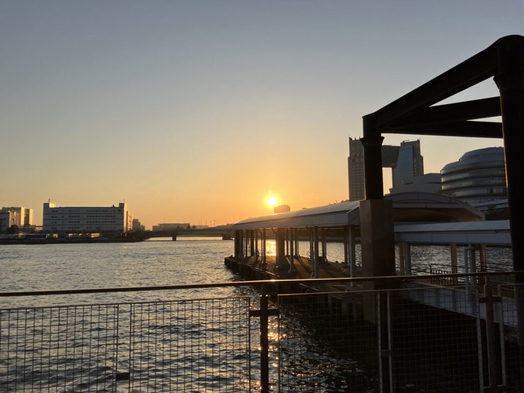 有明客船ターミナルからの夕日